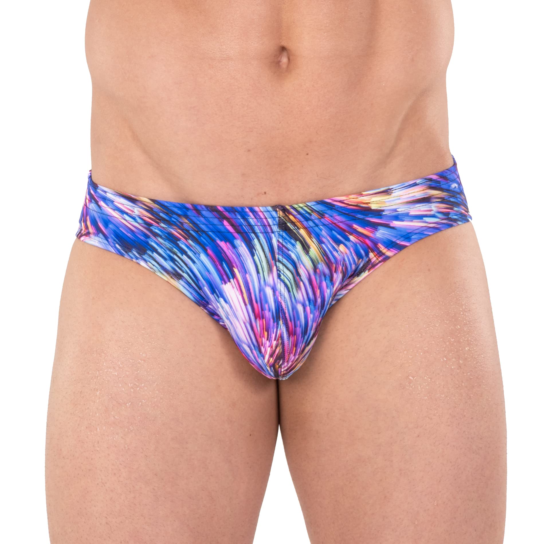 Gary Majdell Men's Printed Contour Pouch Bikini Swimwear - Quick-Dry Swim Trunks for Beach, Pool & Summer Vacations