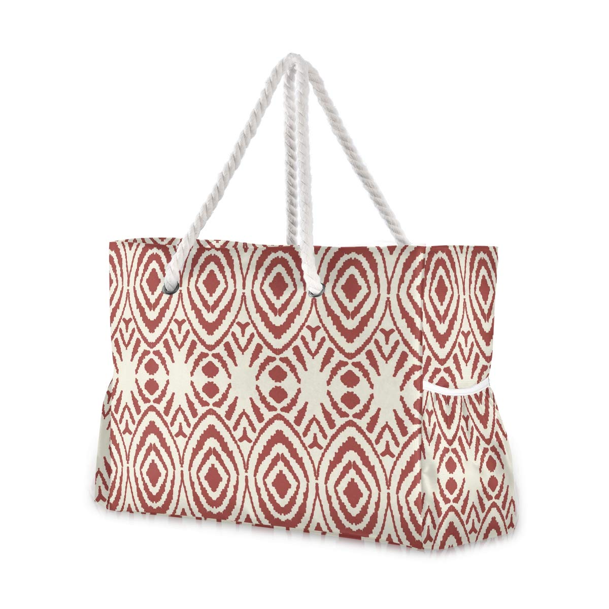 ALAZA Stylish Tie Dye Shibori Tote Bag with Stripes & Chevron Ikat Pattern - Large Shoulder Bag for Women, Gym, Travel & Beach - Spacious with Inner Pockets - Perfect for Work, Shopping & Daily Use