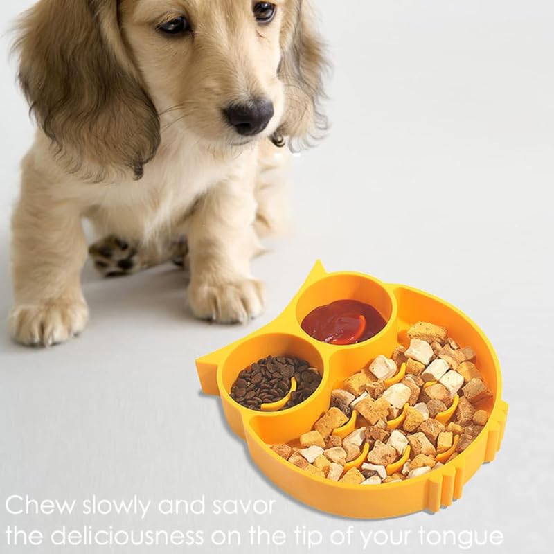 KittuPet Slow Feeder Dog Bowl - Interactive Elevated Dog Dish with Non-Slip Silicone Mat - Prevent Bloat & Overeating - Dishwasher Safe, No-Tip Design - Random Color (1 Piece) - Perfect for Fast Eaters & Digestive Health