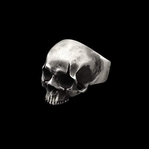 925 Sterling Silver Skull Ring for Men - Gothic Punk Jewelry, Scar No Jaw Design, Perfect Christmas Gift for Him - Ideal for Halloween, Biker Style & Edgy Fashion