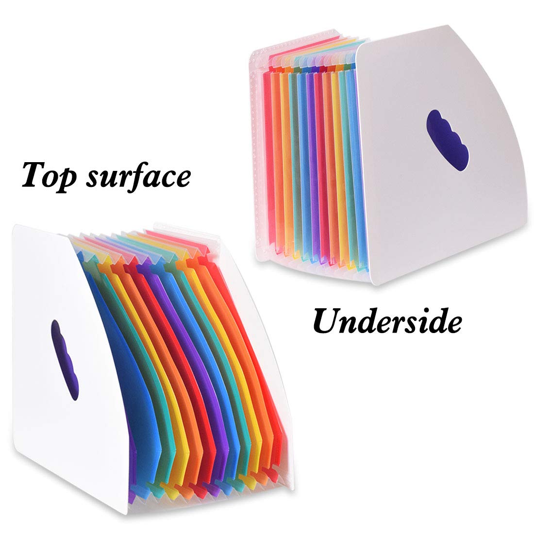 Lemical 2 Pack Desktop Expanding File Holder - 13 Pockets Rainbow File Organizer for Letter Size Documents | Self-Standing Accordion Folder | Perfect for Home Office, School & Desk Organization | Store Magazines, Papers & Office Supplies