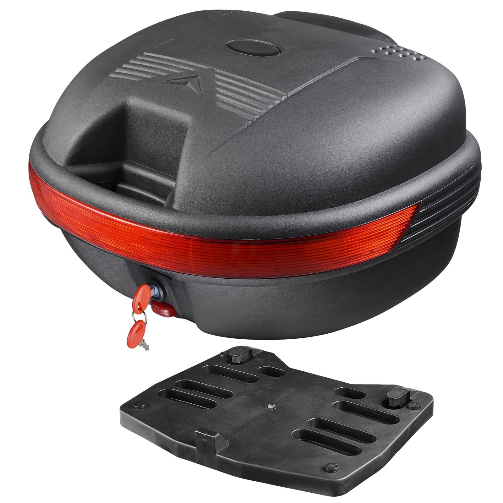 30L Lockable Motorcycle Top Case - Black Storage for Helmet & Luggage | Touring & Commuting