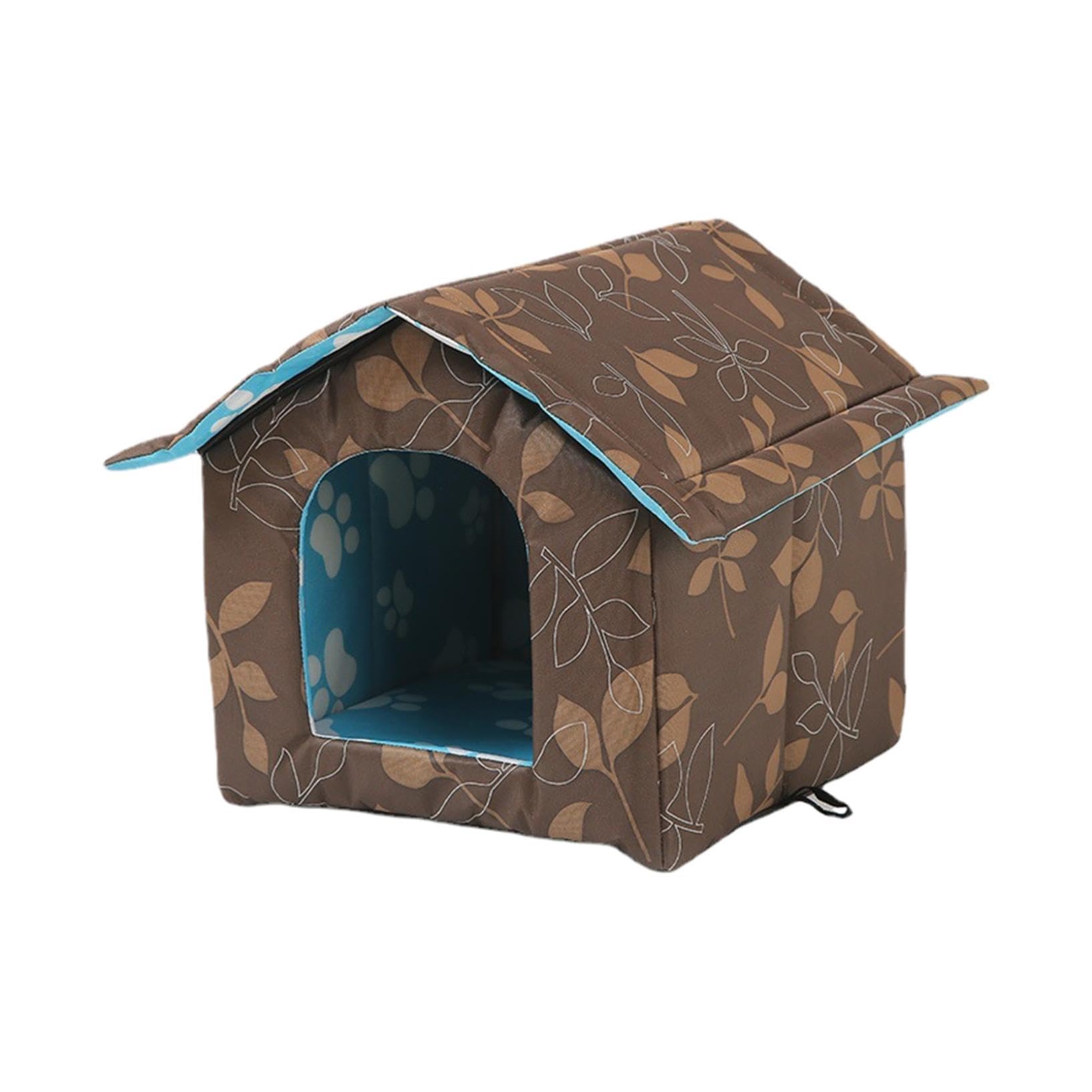 Large Cute Winter Cat House - Portable Indoor/Outdoor Insulated Pet Shelter with Self-Warming Pad, Waterproof & Foldable Design for Cats & Dogs | Perfect for Cold Weather, Travel, and Home Use