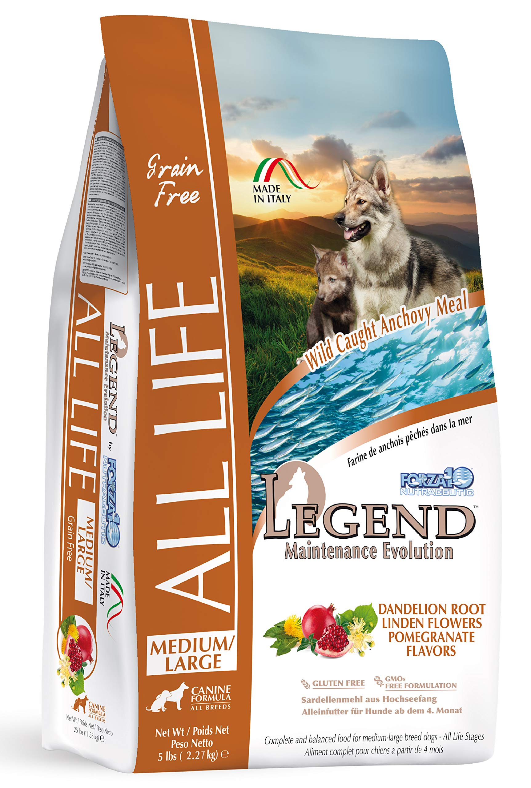 Forza10 Legend All Life Dry Dog Food 5lb - Gluten Free, Grain Free, Chicken Free - Vet Recommended for All Dog Breeds | Premium Nutrition for Puppies, Adults & Senior Dogs - Supports Digestive Health & Immune System