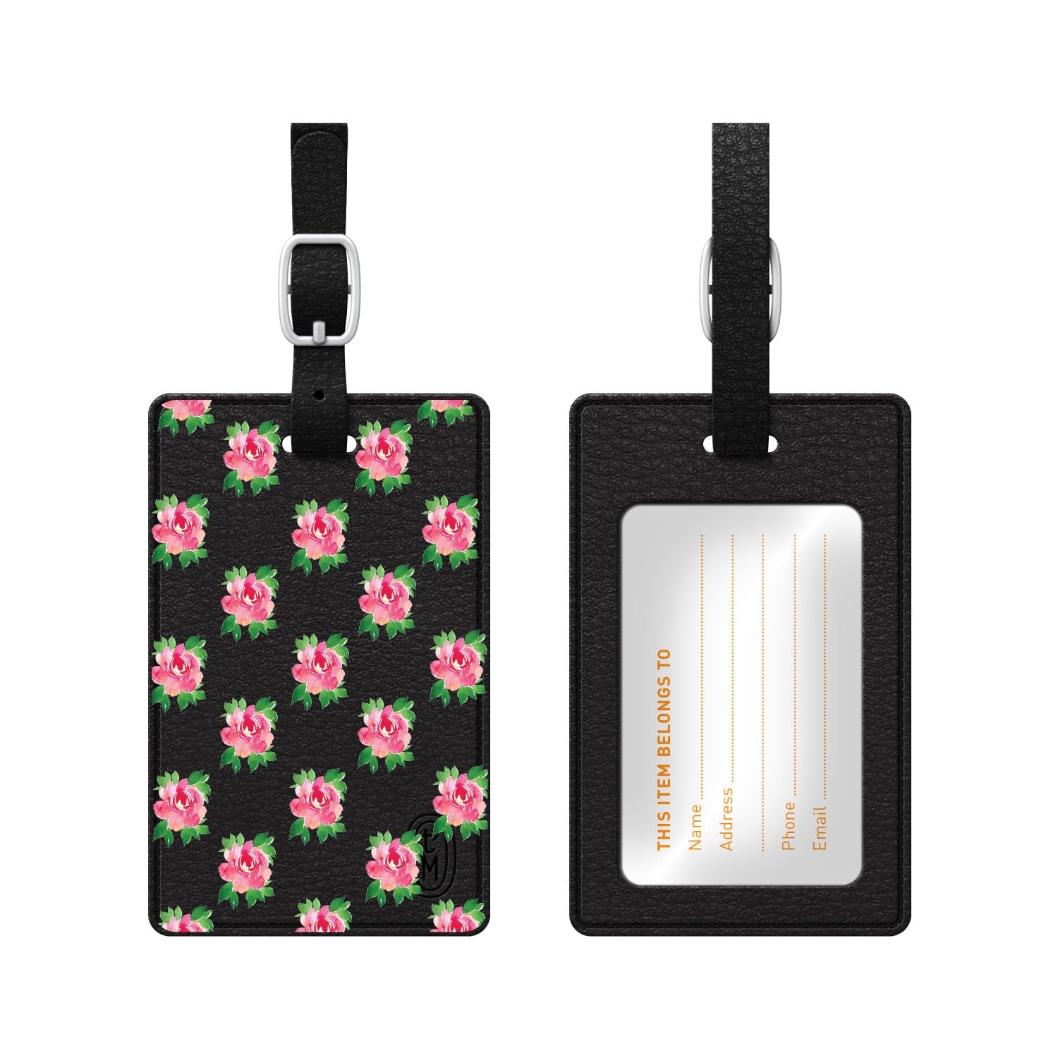 Floral Rose Luggage Tag - Durable & Stylish Travel Accessory for Suitcases, Backpacks & Carry-Ons - Perfect for Airports, Vacations & Business Trips