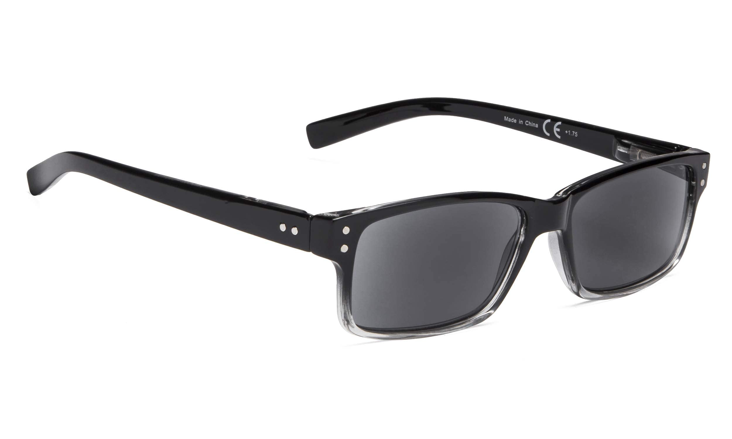 BLUELESS Vintage Reading Glasses for Men & Women - +3.25 Magnification with Grey Lens - Anti-Glare Sunshine Readers for Indoor/Outdoor Use - Perfect for Reading, Crafts & Computer Work