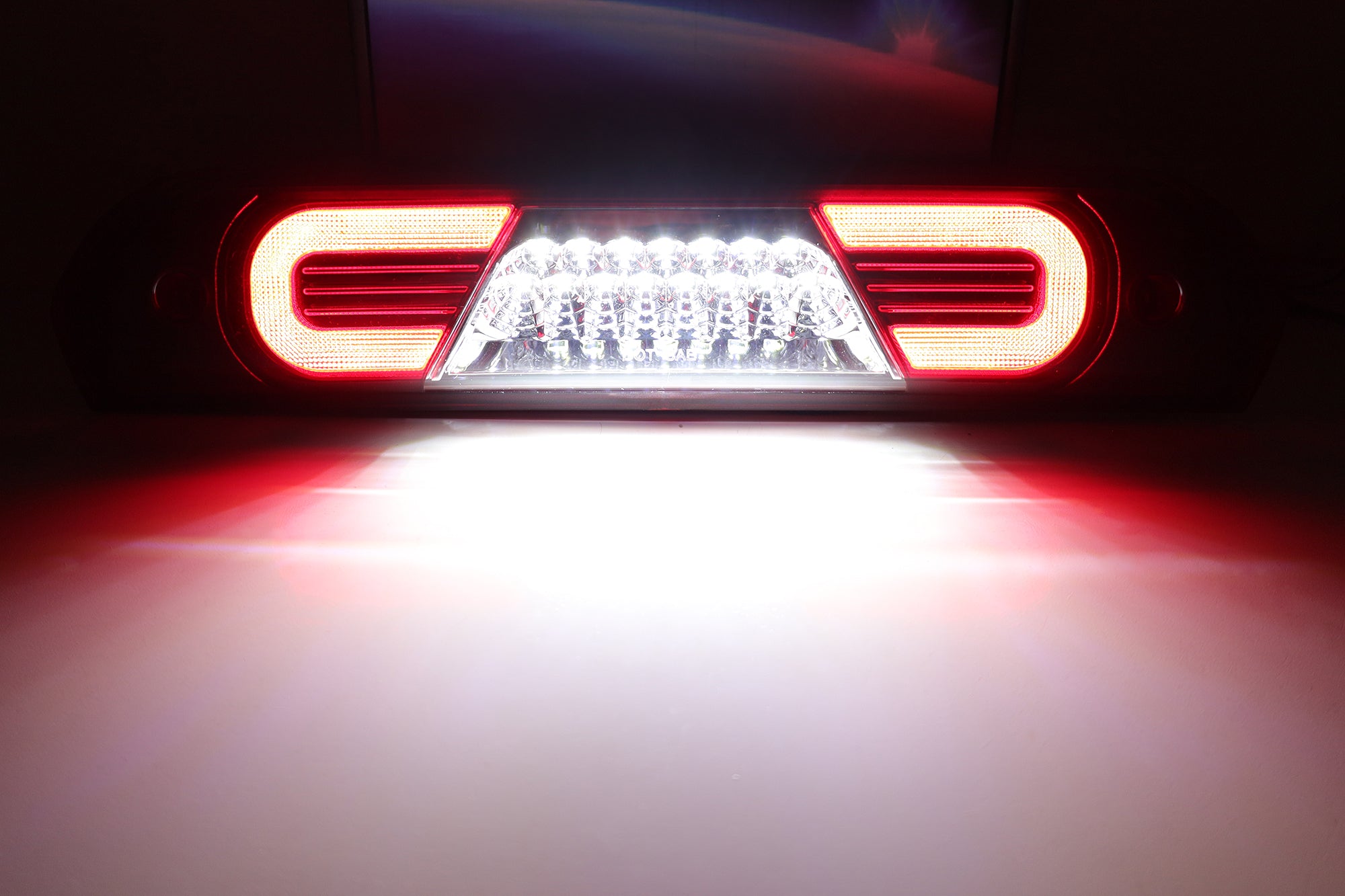 Dark Red C-Shaped LED High Mount Third Brake Light for 2002-2009 RAM 1500/2500/3500 Pickup Trucks - Enhanced Safety & Style for Night Driving & Off-Road Adventures