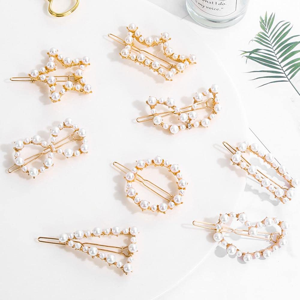 Starvis Minimalist Geometric Hair Clips for Women & Girls - Silver Hairpins, Barrettes with Circle, Triangle, Moon & Infinity Designs (6-Pack) | Perfect for School, Work, Parties & Everyday Styling