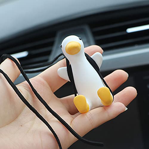 Cute Duck Swing Hanging Car Mirror - Adorable Interior Rearview Mirror Charm for Cars - Perfect for Adding Fun & Personality to Your Vehicle Interior