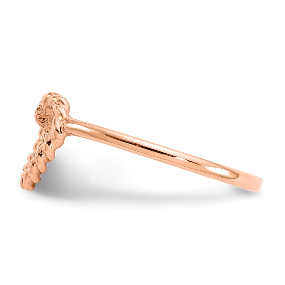 14K Rose Gold Textured Heart Ring Band for Women - Elegant Stackable Jewelry for Valentine's Day, Anniversary & Everyday Wear