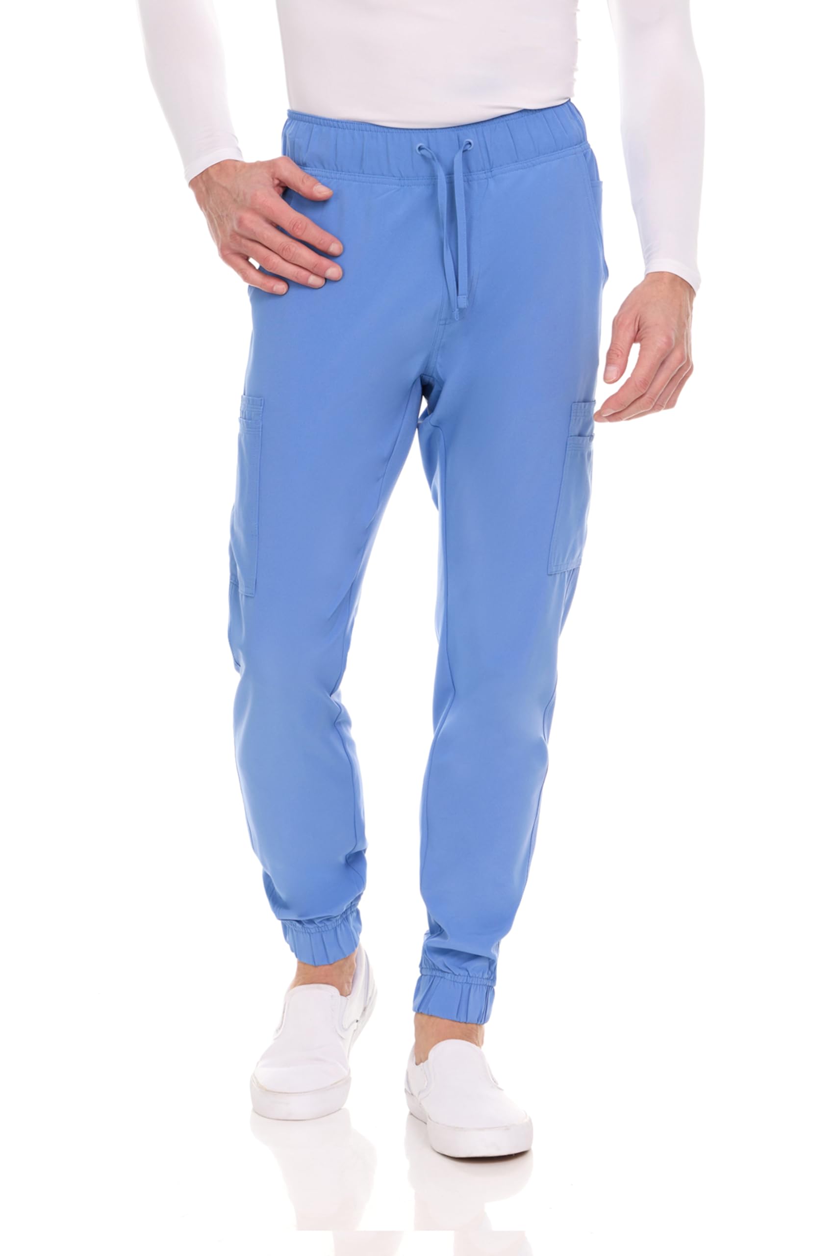 MediChic Men's Stretch Scrub Jogger Pants with 6 Pockets - 8+ Color Options | Comfortable Medical Scrubs for Doctors, Nurses & Healthcare Professionals