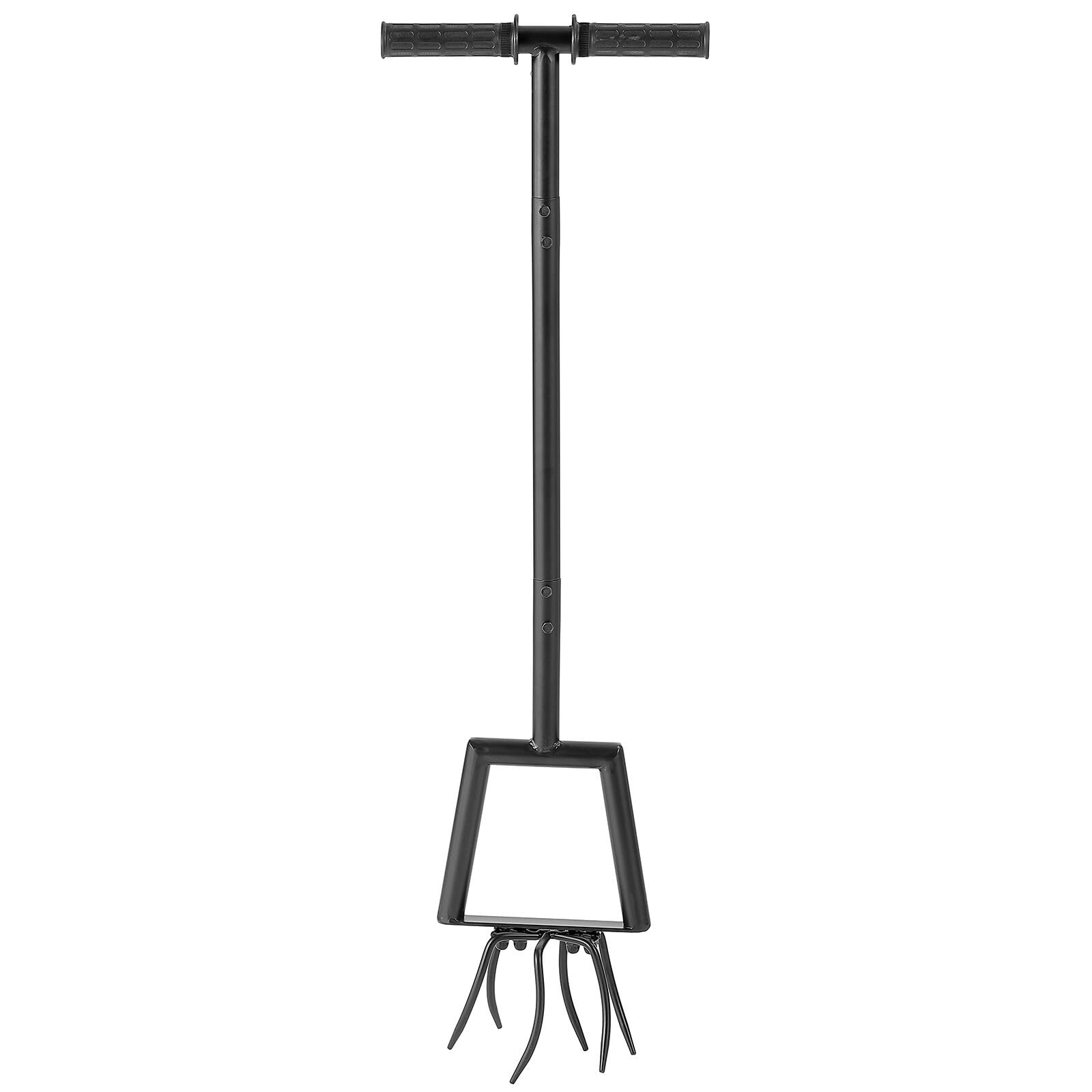 Hand Twist Tiller Garden Tool - Heavy Duty Metal Garden Claw Cultivator with Ergonomic Rubber Handle, 39