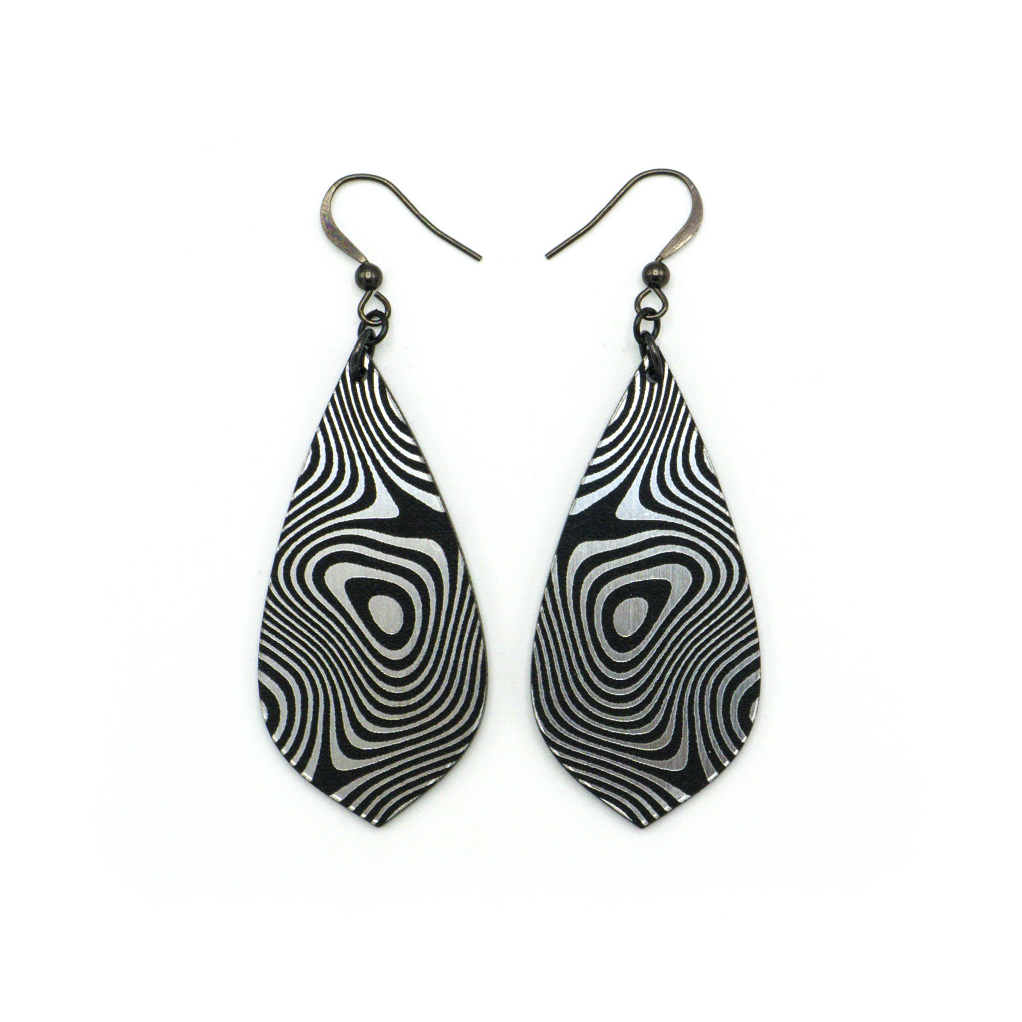 Stylish Acrylic Earrings for Women - Brushed Silver & Black Gem Point Design | Perfect for Parties, Weddings & Everyday Wear