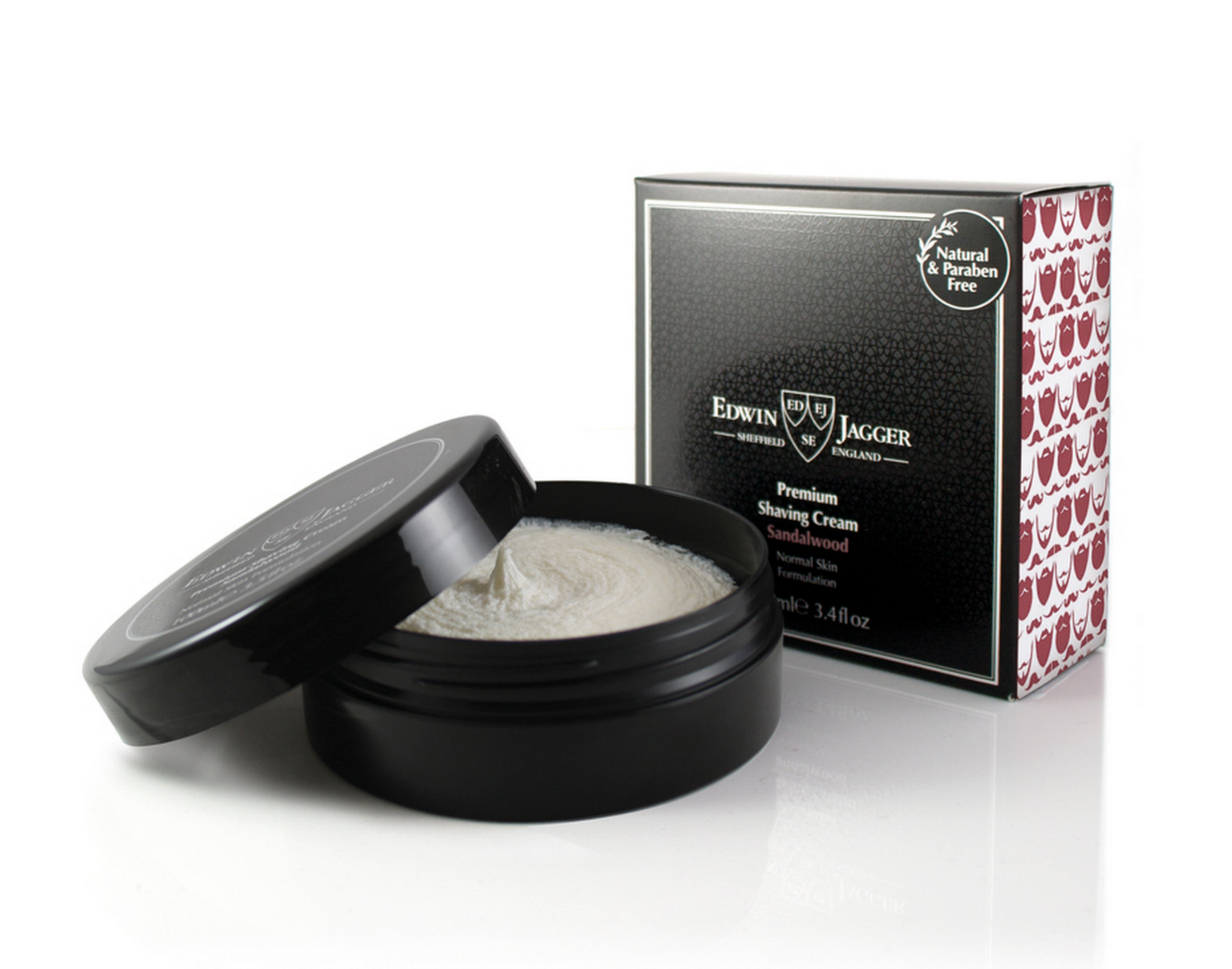 Edwin Jagger Sandalwood Shaving Cream 100ml - Premium Men's Grooming Product for Smooth Shaving - Perfect for Daily Use & Travel