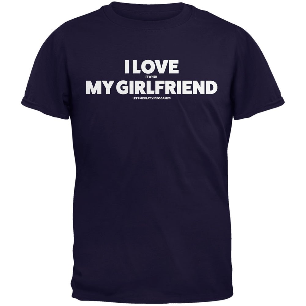 I Love My Girlfriend Video Games T-Shirt for Valentine's Day - Funny Gamer Couple Gift for Him & Her - Perfect for Date Nights & Gaming Sessions