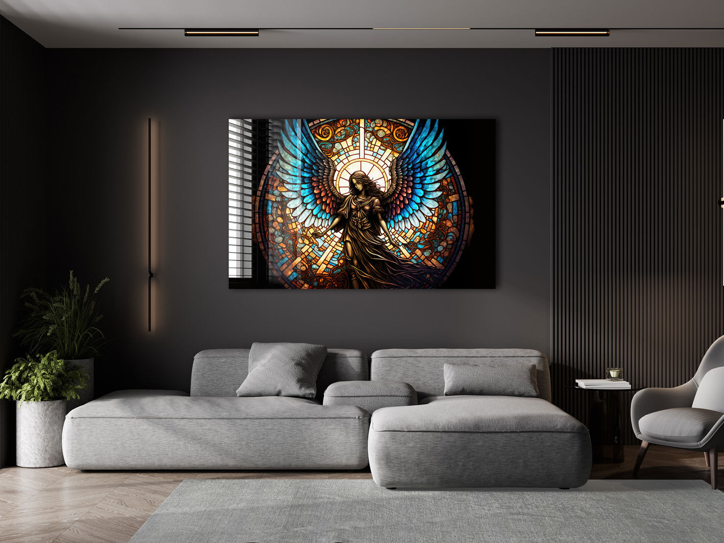 Angel Stained Glass Window Decals - Beautiful Religious Home Decor for Church, Bedroom & Nursery - Perfect for Gifts & Spiritual Spaces