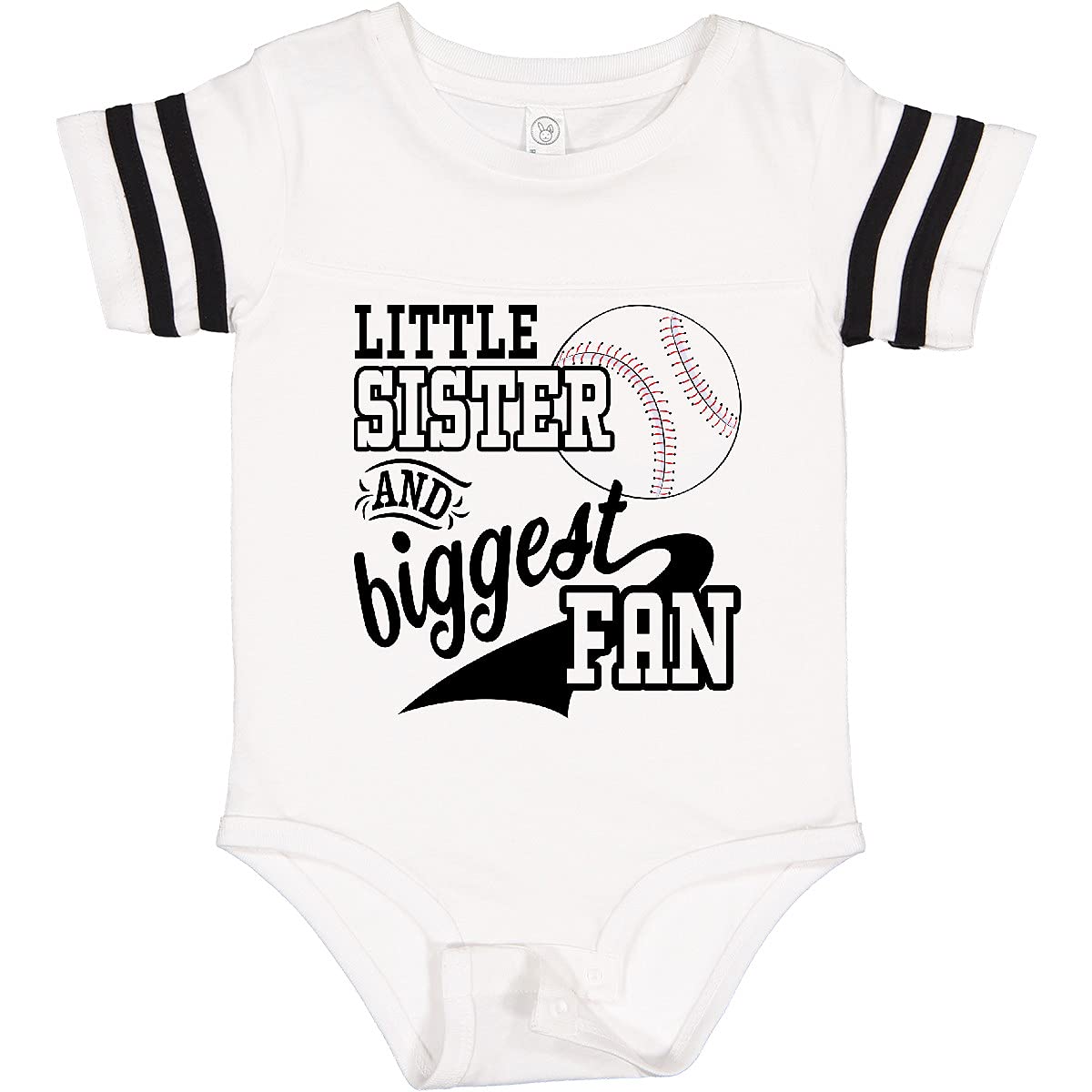 Inktastic Little Sister & Biggest Baseball Fan Baby Bodysuit - Soft Cotton Onesie for Newborns & Infants - Perfect Baseball-Themed Gift for Siblings & Sports Lovers