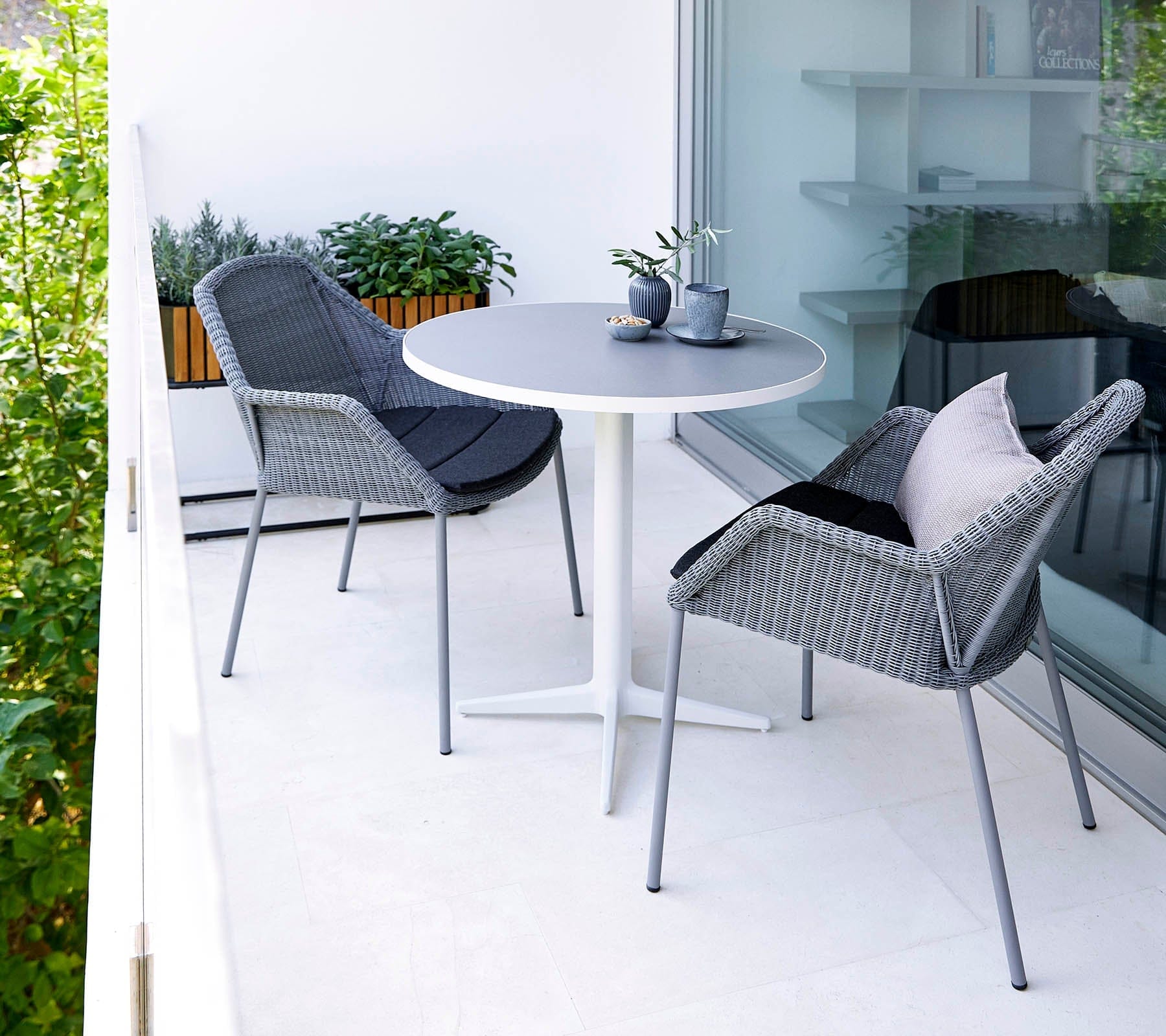 Breeze Stackable Outdoor Dining Armchair Set of 2 - Weather-Resistant Patio Chairs for Backyard, Poolside & Garden Relaxation