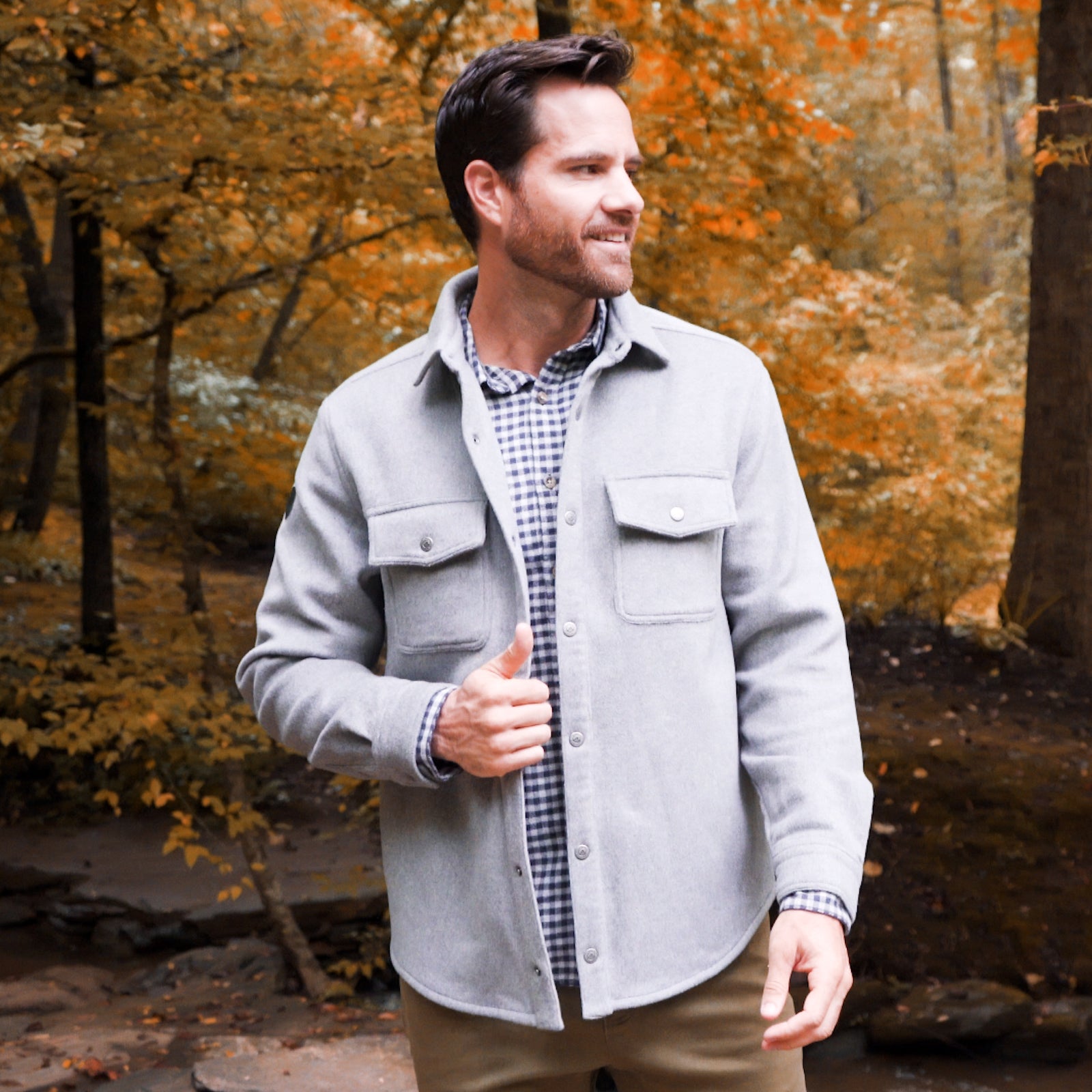Dover Wool Shirt Jacket for Men - Warm Winter Fleece Lined Plaid Shirt Jacket - Outdoor Hiking, Camping & Casual Wear