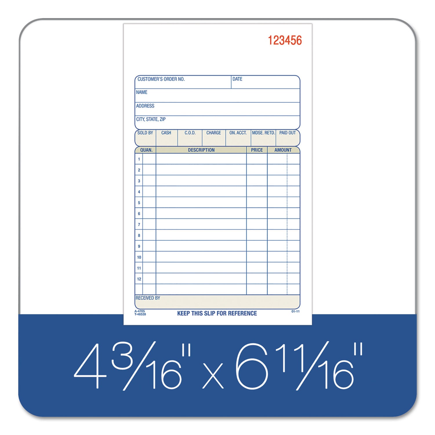 Adams® Multipart Sales Order Pad - 3-Part Carbonless Forms, 4.19