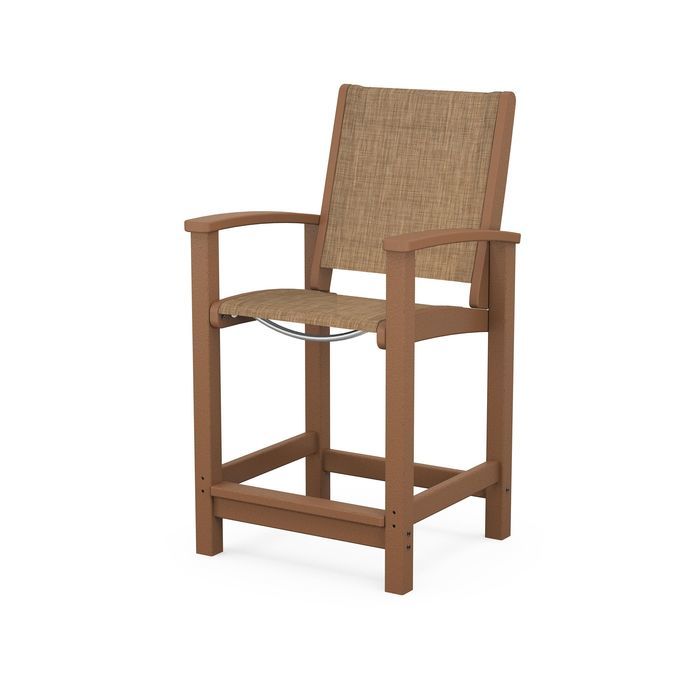 POLYWOOD Coastal Counter Chair - Durable Outdoor Bar Stool for Patio, Deck & Poolside - Weather-Resistant & Low Maintenance