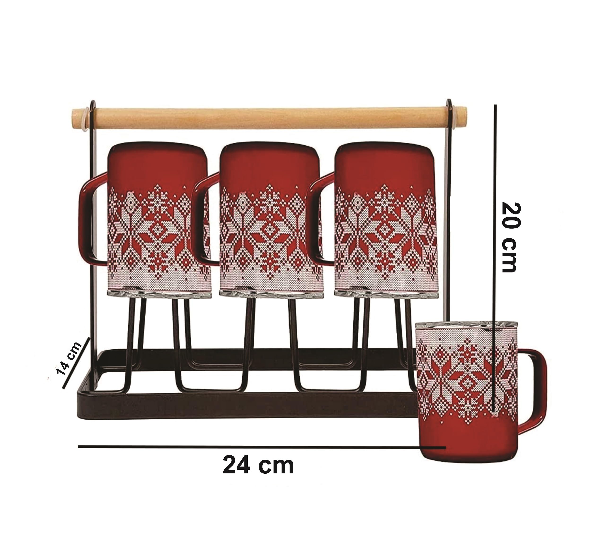 Dime Store Cup Stand - 6 Glass Holder for Kitchen, Home & Restaurants - Organize Coffee & Tea Mugs Perfectly for Countertops & Dining Tables