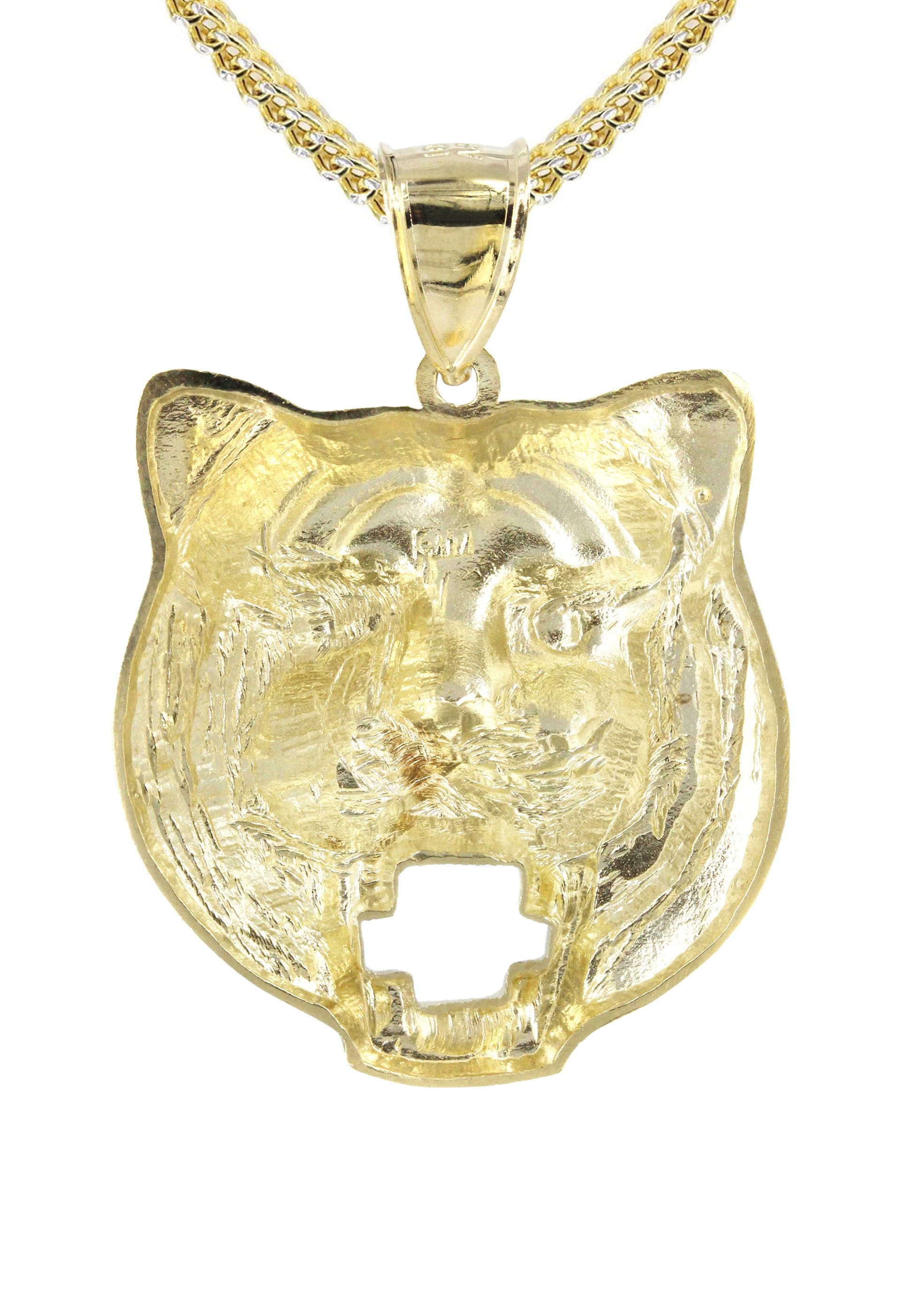 10K Yellow Gold Tiger Head Necklace for Men & Women - 16.9 Grams Solid Gold Pendant - Perfect for Gifts, Fashion Jewelry & Special Occasions