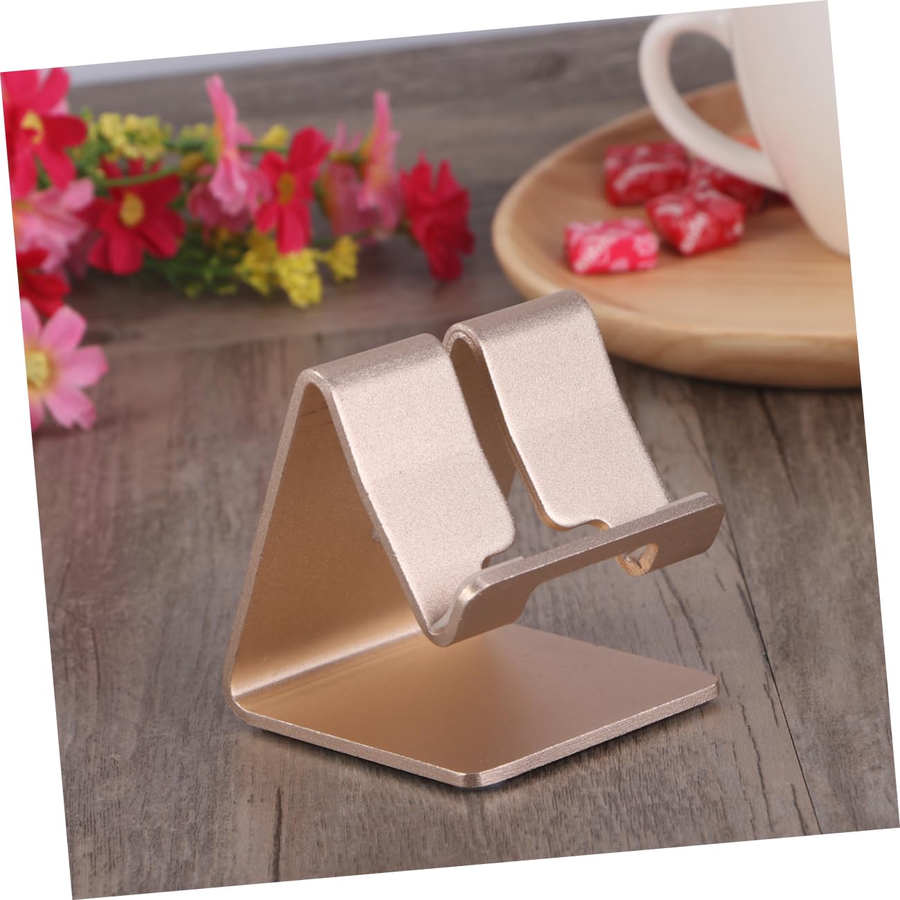 Housoutil 3-Pack Metal Smartphone Stand for Desk - Adjustable Phone Holder with Cable Management - Perfect for Home Office, Workstation & Video Calls