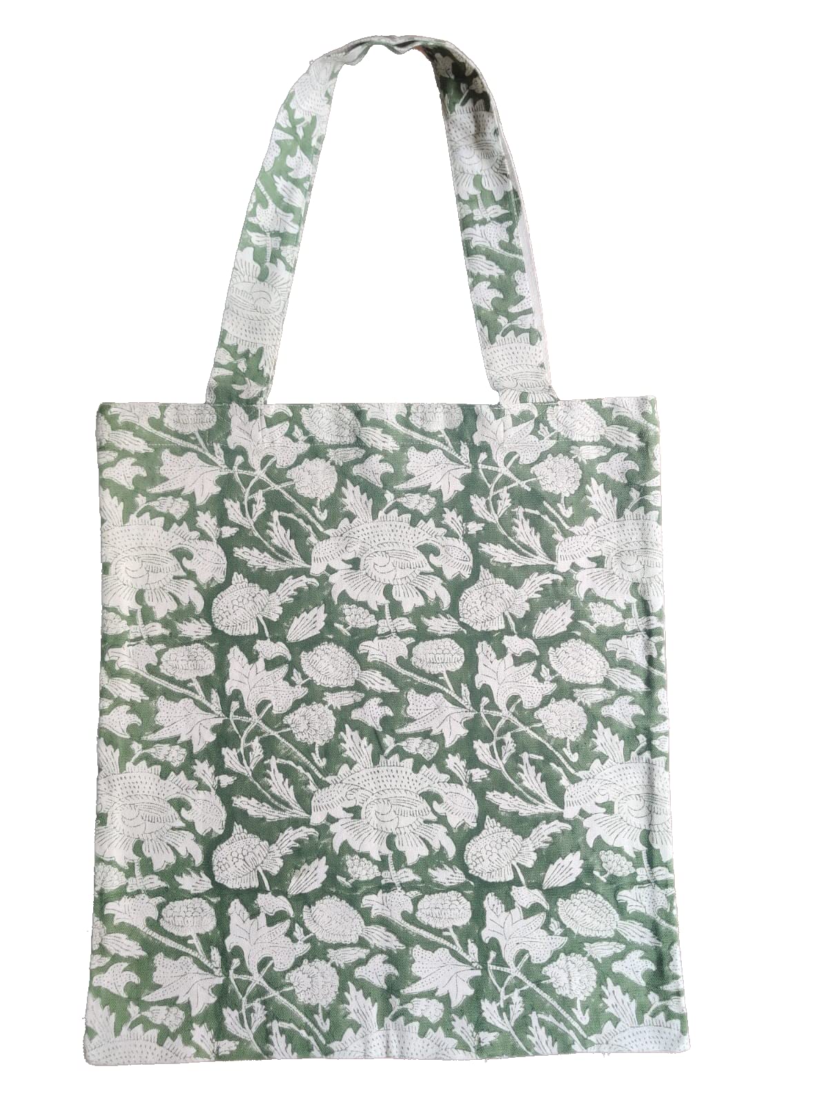 ATOSII Cotton Canvas Tote Bag - Handblock Print, Reusable & Cute for Shopping & Beach