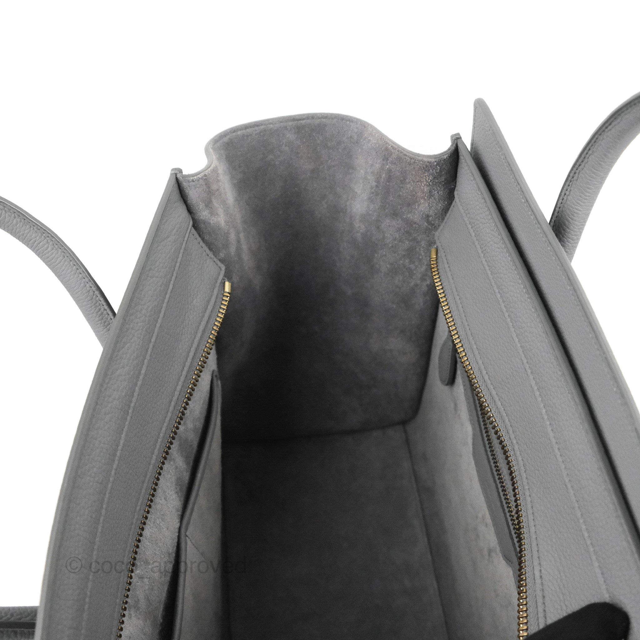 Celine Mini Luggage Bag in Grey Grained Leather - Stylish Crossbody Handbag for Women, Perfect for Work, Travel & Everyday Use