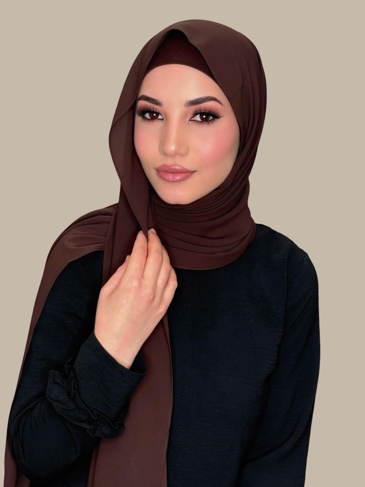 Elegant Umber Chiffon Hijab Set - Soft & Lightweight Scarf for Women - Perfect for Daily Wear, Prayer, and Special Occasions
