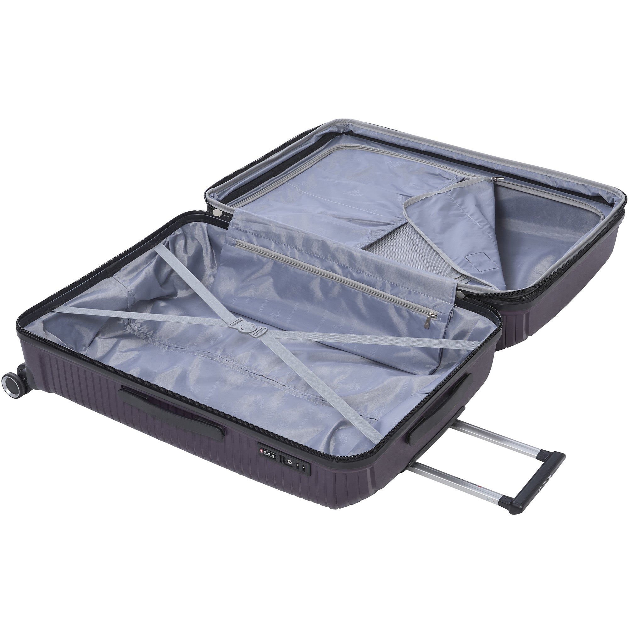 Mancini St. Lucia Collection 2-Piece Polypropylene Spinner Luggage Set (Carry On & Large Check-In Suitcase) - Lightweight Durable Travel Luggage for Business Trips & Family Vacations