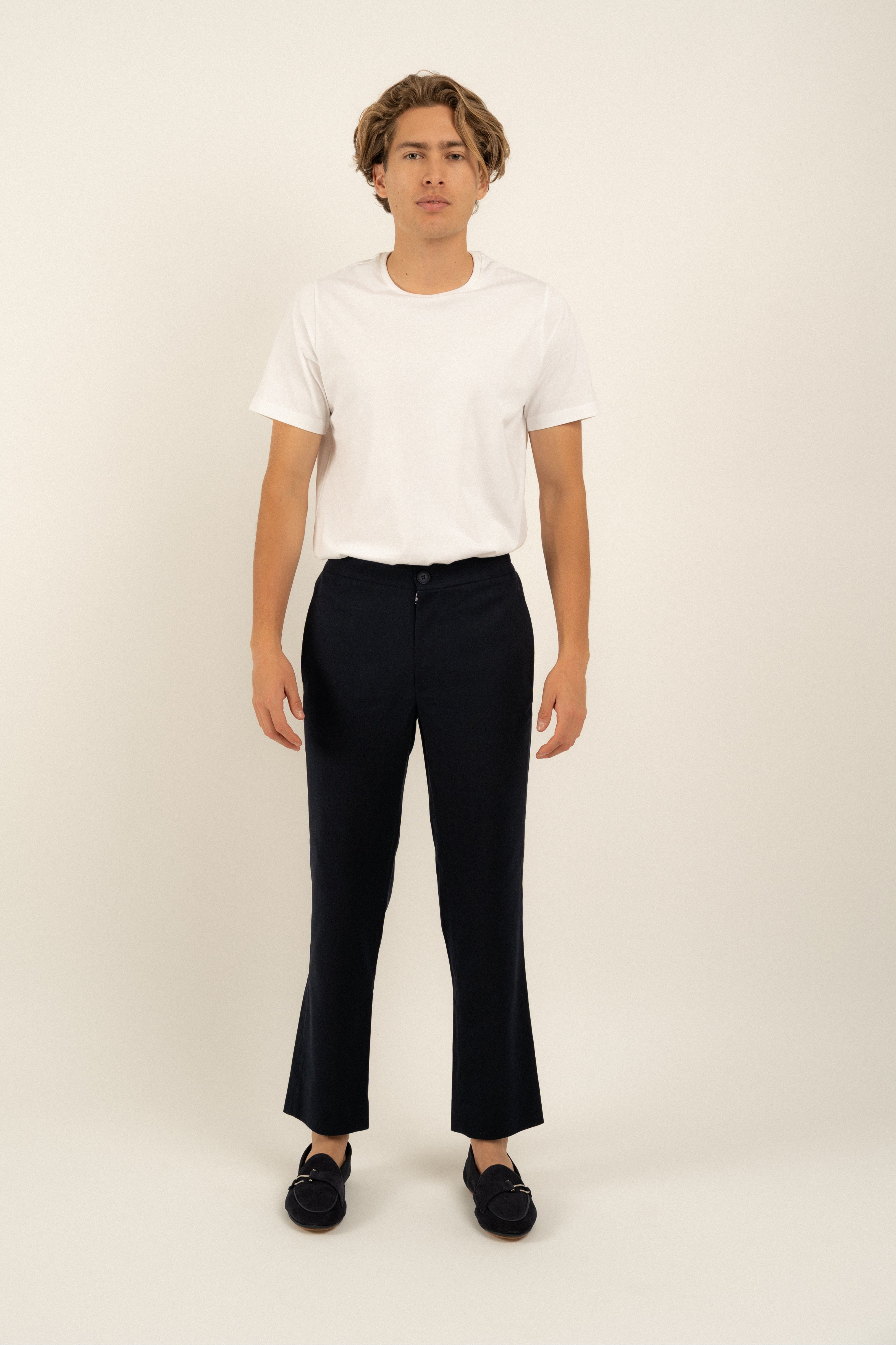 **Milos Navy Blue Linen Pants for Men - Comfortable & Breathable Summer Casual Trousers - Perfect for Travel, Beach, and Office Wear**