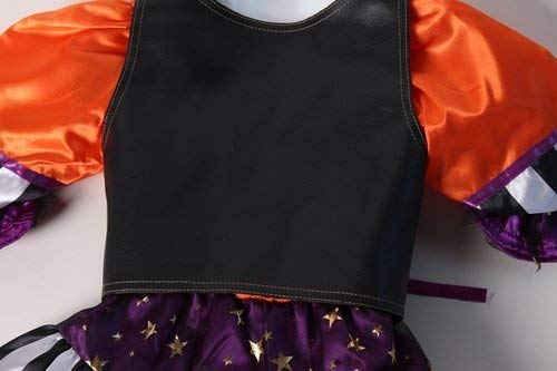 Funky Orange, Black & Purple Striped Witch Dress & Vest for Girls - Choose Size (3/4) | Halloween Costume, Dress-Up Party, Cosplay Outfit