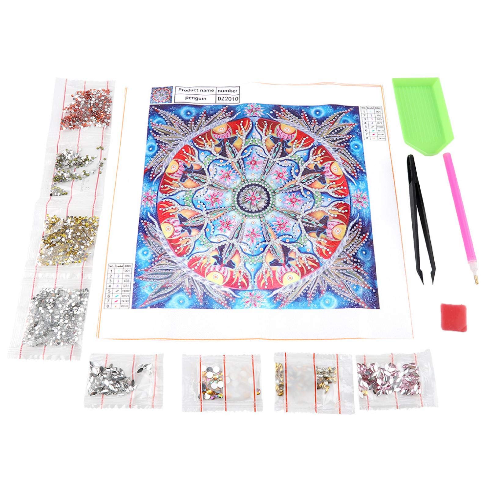 Jeankak Colorful Rhinestone Painting Kits - DIY Diamond Art for Adults, 25x25cm Wall Decor - Perfect for Living Room, Bedroom, Study & Office Decoration | Creative Gift Idea for Home & Workspace