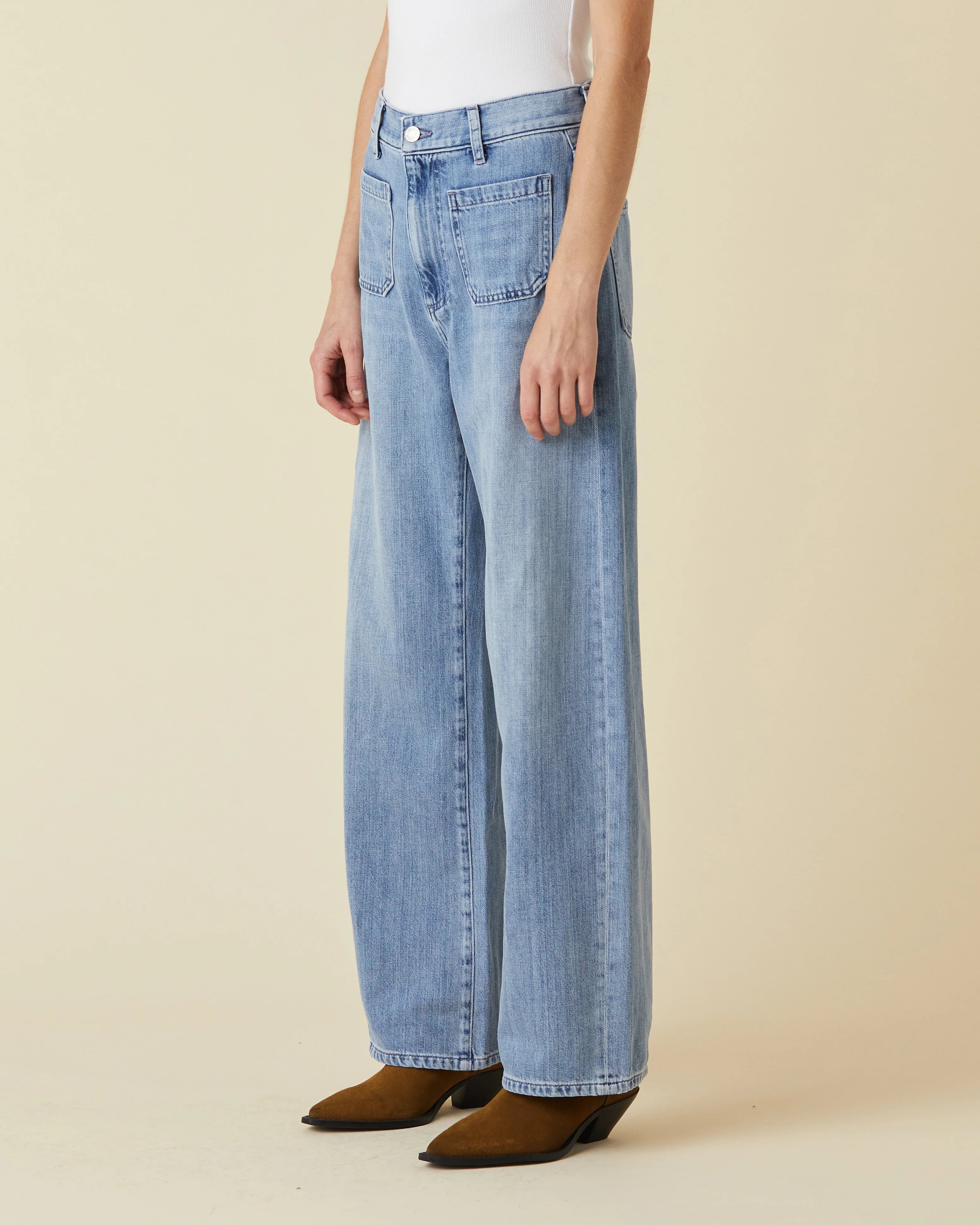 Amber Soft Barrel Jeans - Women's High Waist Stretch Denim Pants | Desert Valley Wash | Perfect for Casual Wear & Everyday Outfits