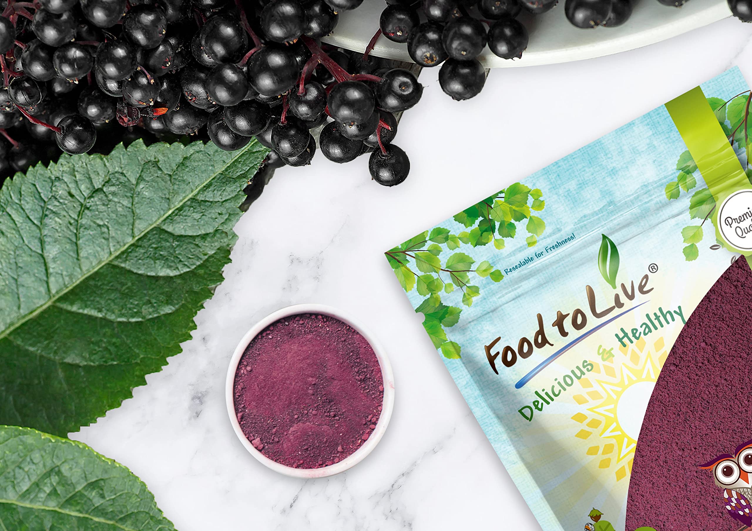 Organic Black Elderberry Powder 8lb - Raw Dried Berries, Unsulfured, Vegan, Bulk, No Additives | For Smoothies, Baking, Yogurt, Tea, Immune Support & Wellness Drinks | Perfect for Home Cooking, Healthy Recipes & Natural Remedies
