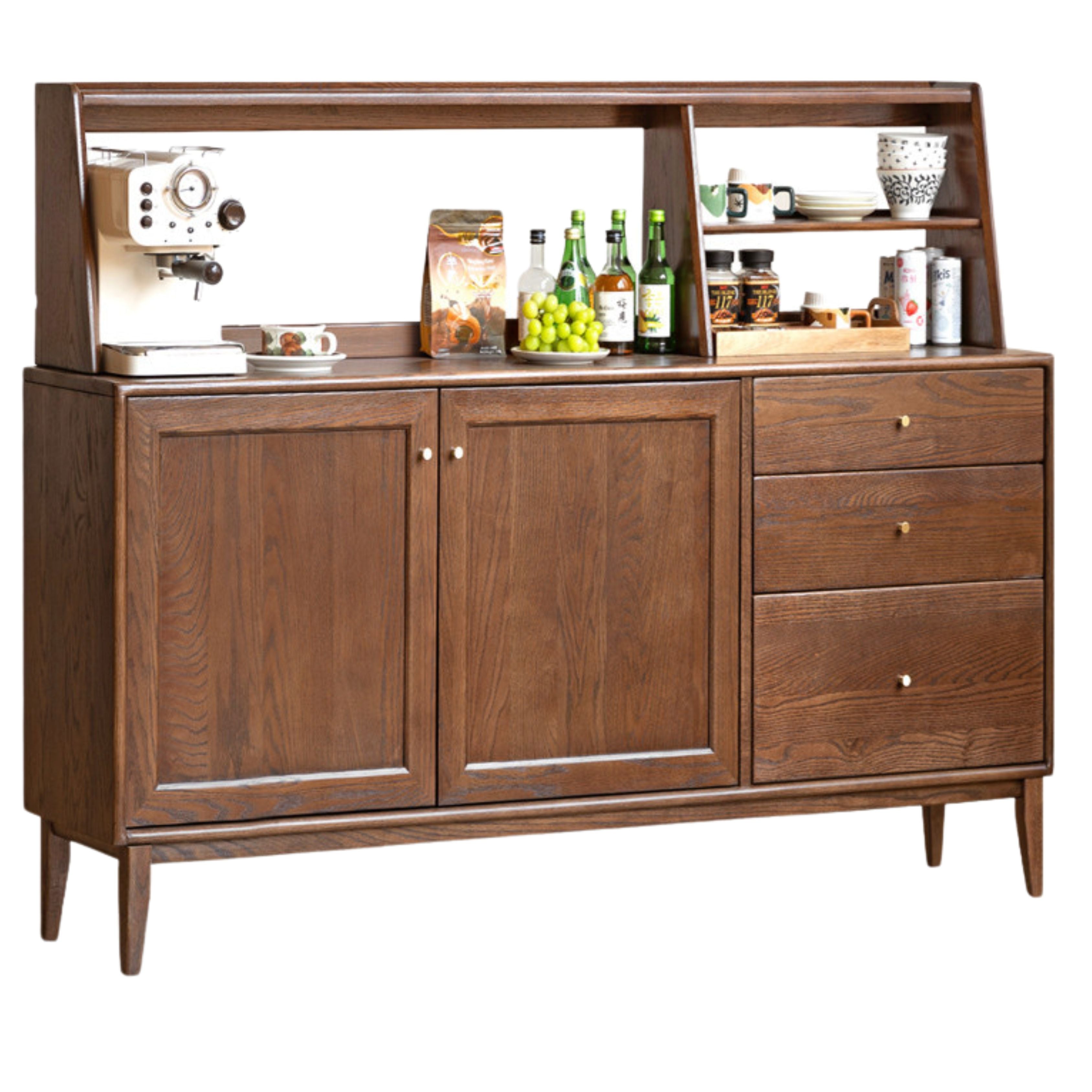 Stylish Oak Solid Wood Modern Dining Sideboard Buffet Cabinet - Perfect for Dining Room Storage & Entertaining