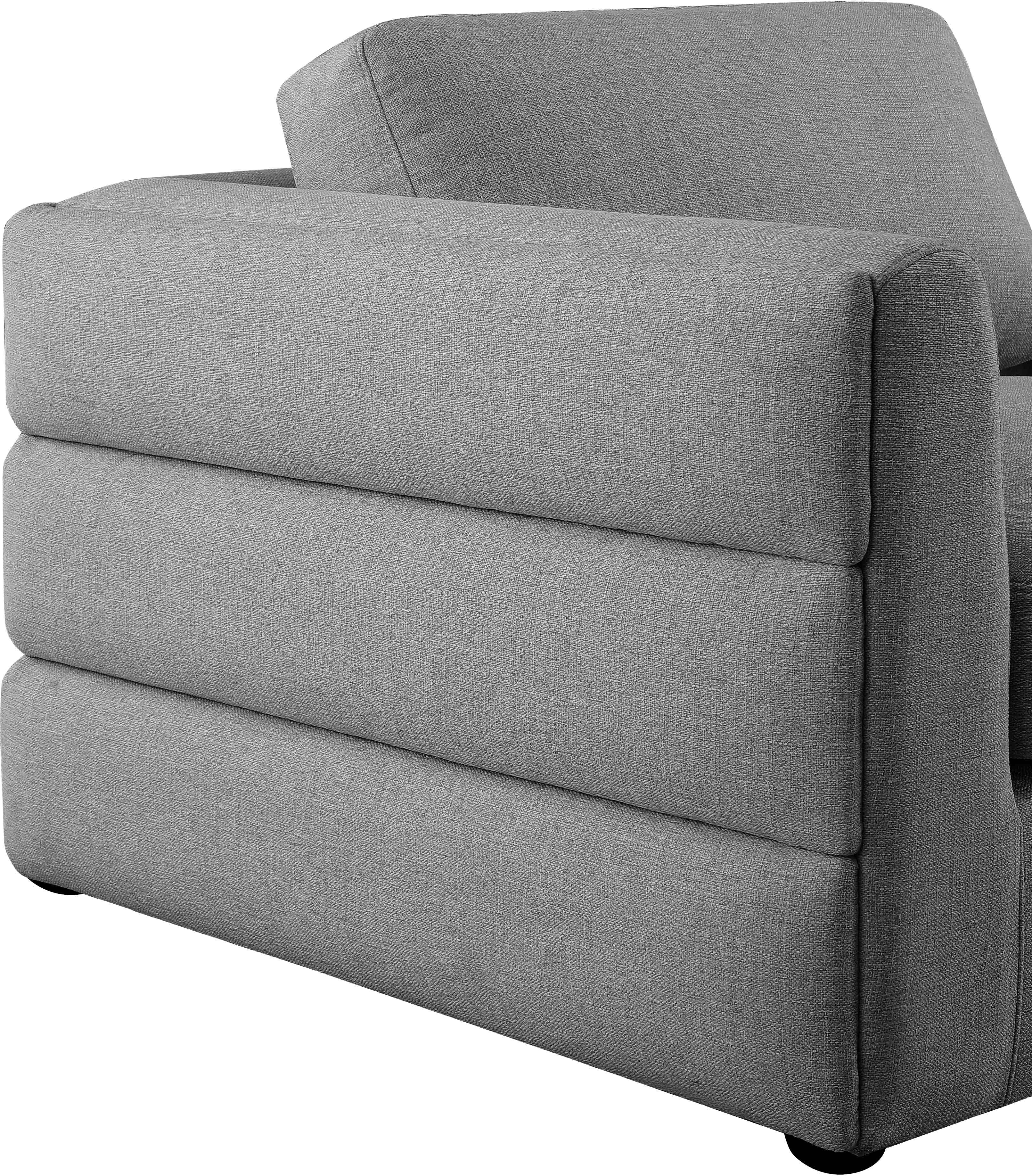 Beckham Durable Linen Textured Fabric Modular Sectional Sofa - Modern Living Room Furniture for Small Spaces & Apartments - Perfect for Family Gatherings, Movie Nights & Relaxation