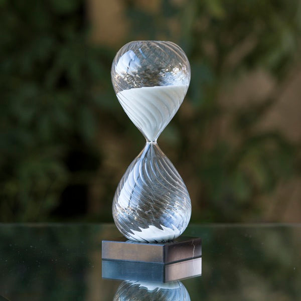 45 Minute Freestanding Hourglass - Black or White - Perfect for Home Decor, Office Desk, and Time Management Tool
