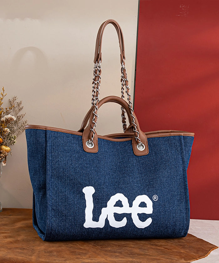 Lee Denim Canvas Tote Bag for Women - Durable Cotton Shoulder Bag - Perfect for Work, Travel & Shopping