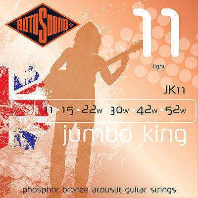 Rotosound JK11 Light Gauge Electric Guitar Strings - Bright Tone & Long-Lasting Durability for Rock, Blues, and Jazz Performances