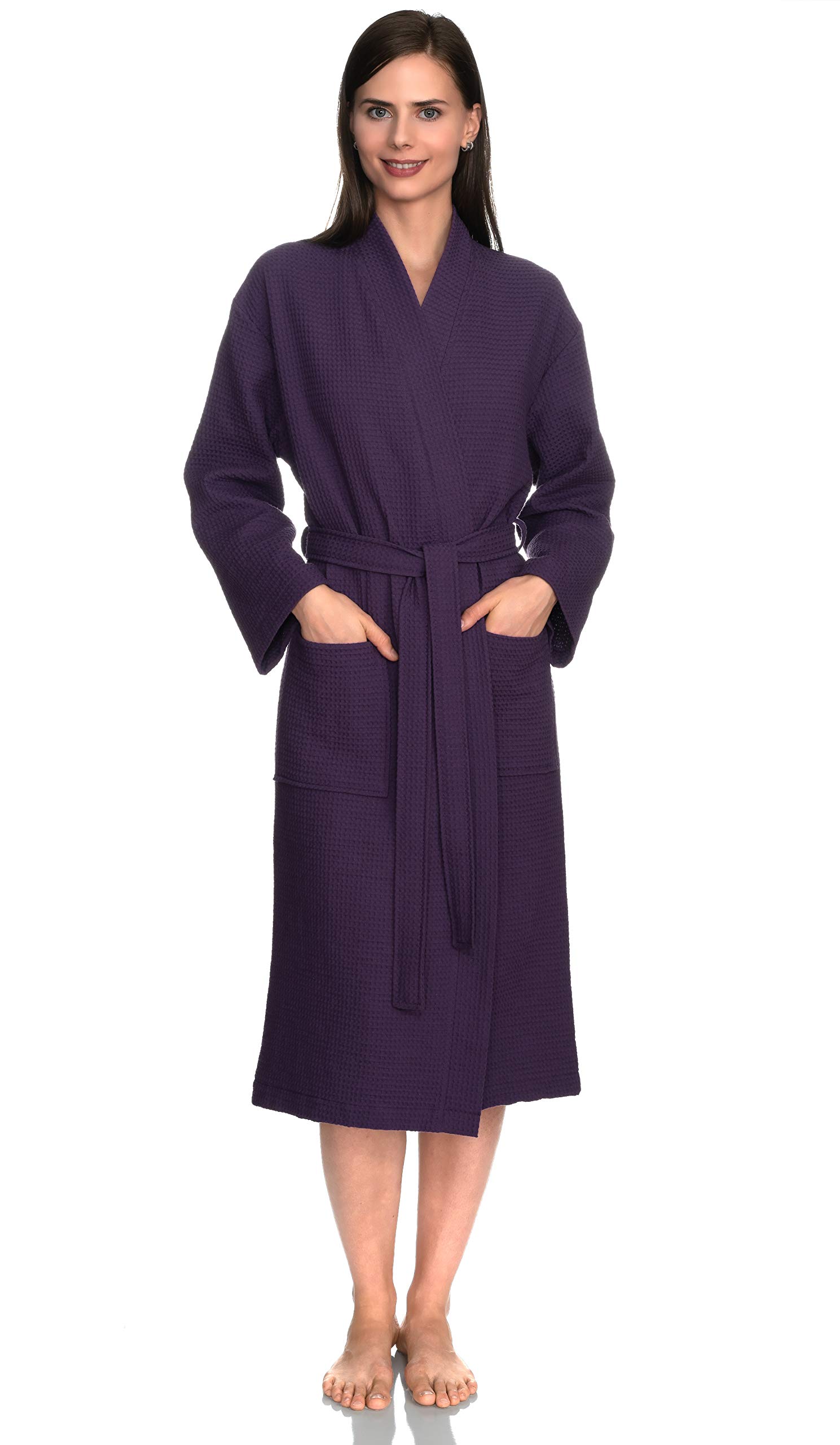 TowelSelections Women's Soft Waffle Kimono Robe - Lightweight Spa Bathrobe for Relaxation, Lounge Wear & Home Comfort