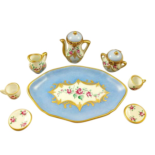 Elegant Light Blue Limoges Tea Set - Premium Porcelain for Afternoon Tea & Gifting | Perfect for Bridal Showers, High Tea Parties & Home Decor