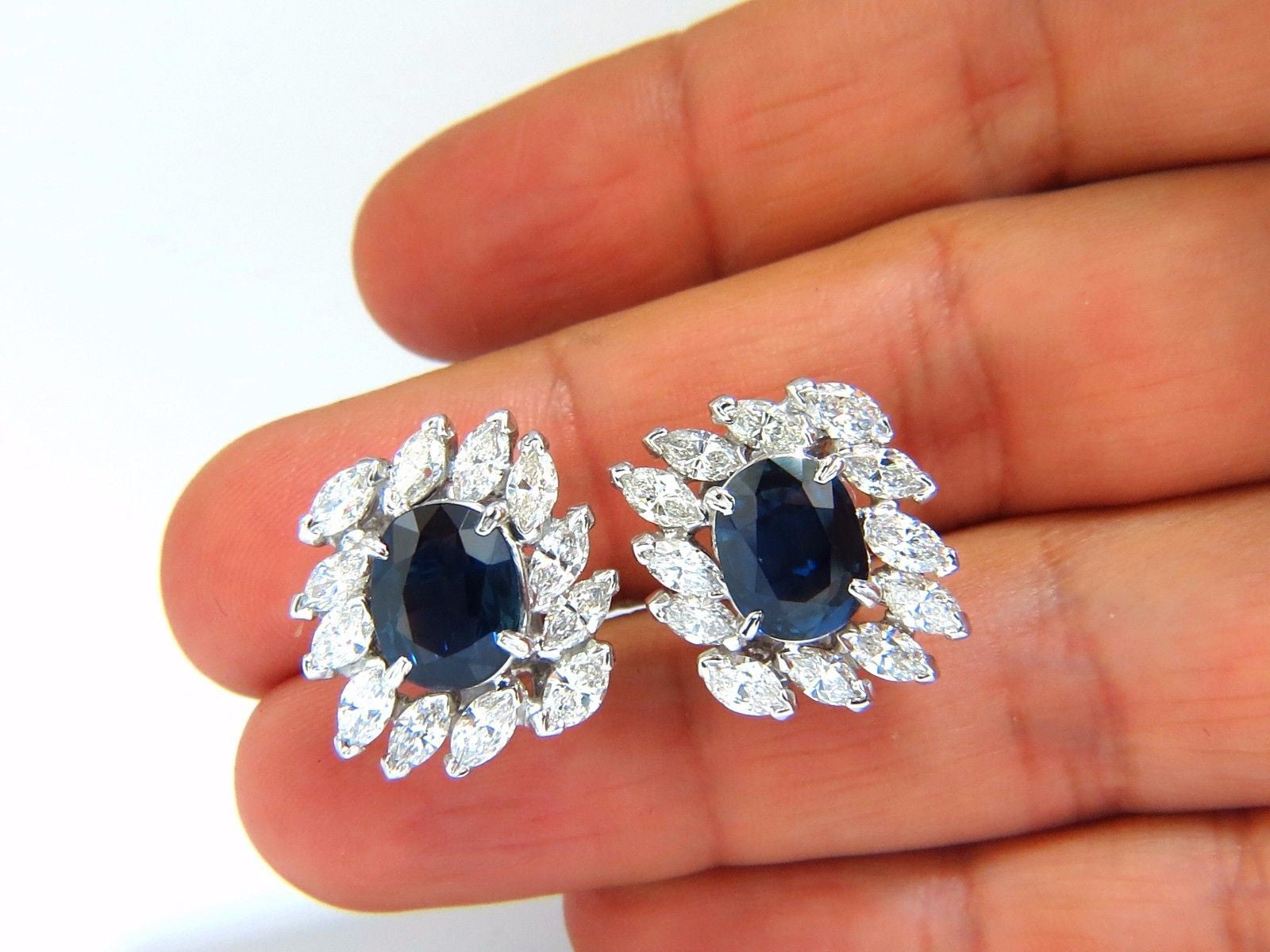 GIA Certified 11.16ct Natural Royal Blue Sapphire Diamond Earrings in Platinum - Elegant Jewelry for Weddings, Anniversaries & Special Occasions