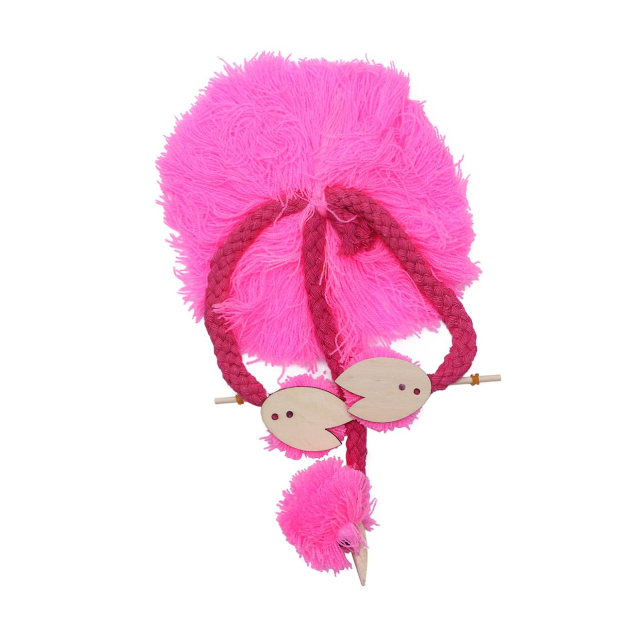 15-Piece Chicken String Pull Toy - Tropical Flamingo Decorations, Wooden Puppets & Hawaiian Themed Pull String Puzzle for Girls - Perfect for Birthday Parties, Baby Showers & Kids' Room Decor