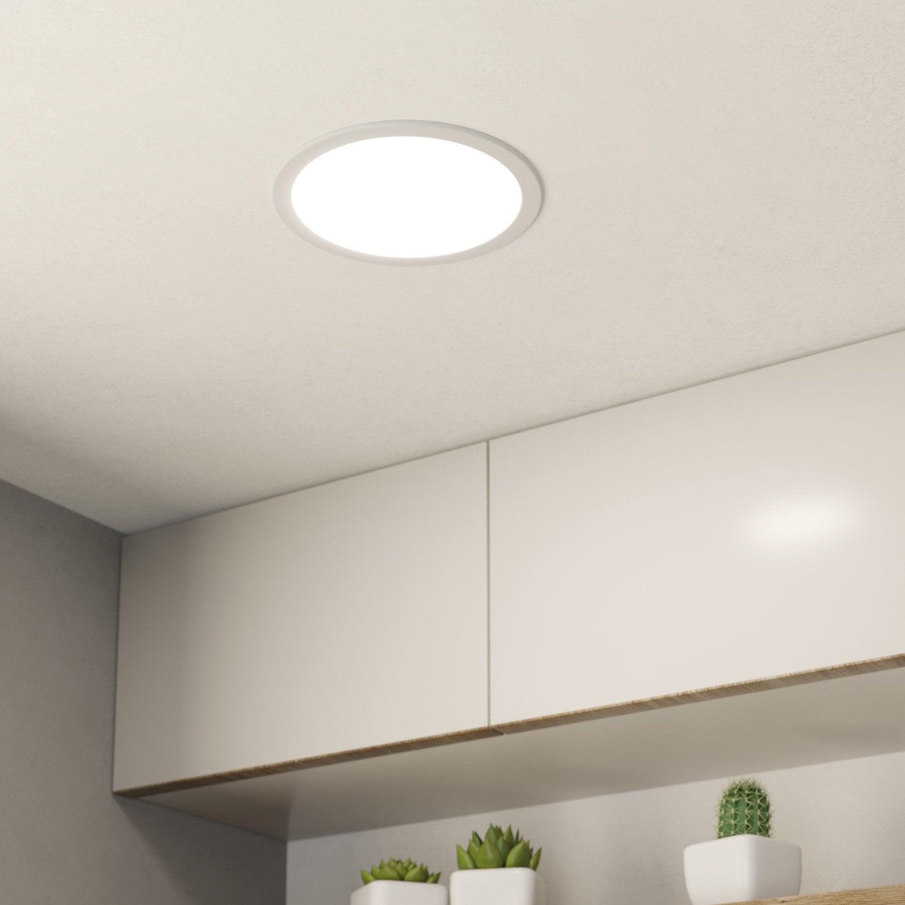 Eglo Fueva 5 LED Round White Recessed Light 21.6cm - Energy Efficient Dimmable Ceiling Light for Kitchen, Bathroom & Living Room