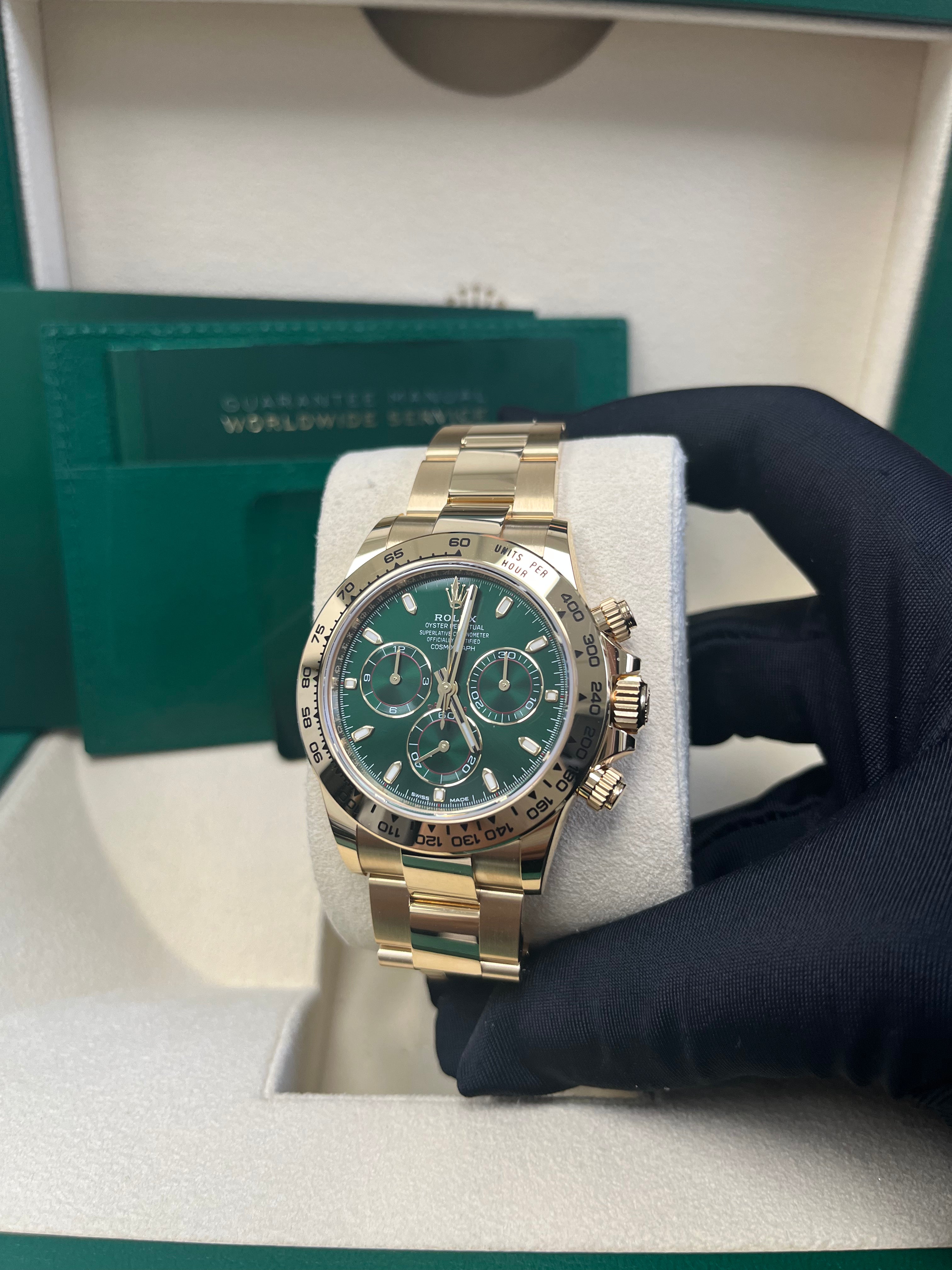 Rolex 'John Mayer' Daytona Cosmograph 116508 - Luxury Yellow Gold Watch with Green Dial | Perfect for Collectors, Special Occasions & High-End Fashion