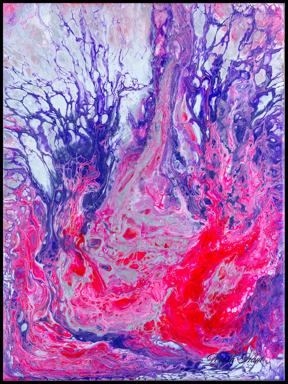 Vibrant Purple Abstract Psychedelic Art Print - Colorful Multicolor Navy Canvas Wall Decor - Giclee Printed 18x24 Inches - Perfect for Living Room, Bedroom & Office Wall Art