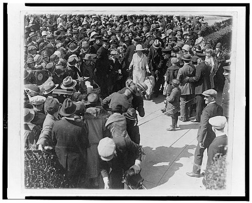 Vintage Historical Photo: Mrs. Grace Coolidge Hosting 1925 Easter Egg Roll with Children and Two Dogs | White House Event | Antique Collectible for History Buffs & Decor